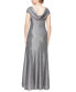 Women's Metallic Ruched Cowl-Back Gown