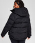 ფოტო #2 პროდუქტის Women's Plus Size High-Low Hooded Puffer Coat