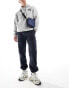 ASOS DESIGN pull on cargo jogger in washed navy with elasticated waist