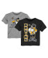 Фото #1 товара Black/Heather Toddler Gray Boston Bruins Two-Pack Disney Offense Only T-Shirt Set