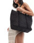 My Accessories straw tote bag in black