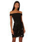 ფოტო #4 პროდუქტის Women's Sequin Floral Cocktail Dress