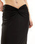 Фото #5 товара Urban Threads slinky maxi skirt with ruched front in black