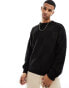 New Look checker crew neck jumper in black