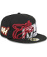 Фото #1 товара Men's Black Miami Heat Game Day Hollow Logo Mashup 59FIFTY Fitted Hat