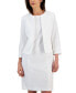 ფოტო #3 პროდუქტის Women's Collarless Jacket & Sheath Dress Suit, Regular & Petite