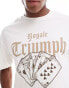 Фото #3 товара ADPT oversized t-shirt with triumph cards chest print in cream