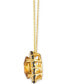 ფოტო #2 პროდუქტის Cinnamon Citrine (3-1/4 ct. t.w.) & Diamond (3/8 ct. t.w.) Halo Adjustable 20" Pendant Necklace in 14k Gold