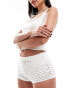 Фото #2 товара Mango rose detail crochet shorts in white