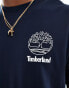 Timberland camo tree back print logo oversized t-shirt in blue