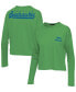 ფოტო #4 პროდუქტის Women's Neon Green Seattle Seahawks Pocket Thermal Long Sleeve T-shirt
