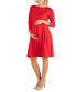 Knee Length Fit N Flare Maternity Dress with Pockets