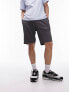 Topman oversized plisse short in charcoal