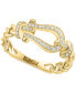 ფოტო #1 პროდუქტის EFFY® Diamond Horseshoe Buckle Ring (1/6 ct. t.w.) in 14k Gold