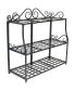 Фото #1 товара Black Iron 3-Tier Plant Stand Shelf with Scroll Edging - 30 in