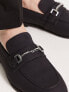 ASOS DESIGN loafers in black faux suede with snaffle detail US 7 Wide Fit - фото #3