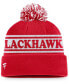 Фото #3 товара Шапка-шлем Fanatics мужская красная Chicago Blackhawks винтажного стиля с меховым помпоном.