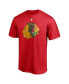 Фото #3 товара Men's Bobby Hull Red Chicago Blackhawks Authentic Stack Retired Player NickName and Number T-shirt