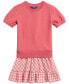 ფოტო #1 პროდუქტის Big Girls Plaid French Terry Sweatshirt Dress