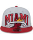 Фото #4 товара Men's Gray, Red Miami Heat Tip-Off Two-Tone 9FIFTY Snapback Hat