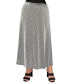 Фото #1 товара Plus Size Span Rail Textured Rib Elastic Waist Maxi Skirt