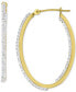 Фото #3 товара Crystal Pavé In & Out Medium Hoop Earrings in 10k Gold, 1.2"