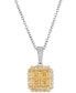Фото #1 товара Le Vian sunny Yellow Diamond (7/8 ct. t.w.) & Vanilla Diamond (1/20 ct. t.w.) Halo Quad Cluster 18" Pendant Necklace in Platinum & 18k Gold