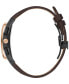 ფოტო #2 პროდუქტის Men's Chronograph Curv Brown Leather Strap Watch 41.7mm