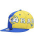 ფოტო #3 პროდუქტის Men's Royal, Gold Los Angeles Rams Team Split 9Fifty Snapback Hat