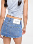 Фото #5 товара Calvin Klein Jeans Pride denim micro mini skirt in light wash blue