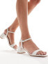 Фото #1 товара Glamorous low block heeled sandals in white