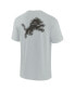 Фото #2 товара Men's and Women's Gray Detroit Lions Super Soft Short Sleeve T-shirt