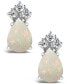 ფოტო #3 პროდუქტის Opal (3/4 ct. t.w.) and Diamond (1/8 ct. t.w.) Stud Earrings in 14K Yellow Gold or 14K White Gold