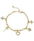 ფოტო #1 პროდუქტის 14K Gold Plated Cubic Zirconia Multi Charms Bracelet