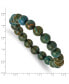 ფოტო #2 პროდუქტის 10mm Green Eye Agate Beaded Stretch Bracelet