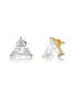 ფოტო #3 პროდუქტის Sterling Silver Cubic Zirconia Large Triangle Earrings