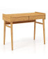 Bamboo Writing Desk with 2 Storage Drawers and Open Shelf-Natural