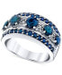 ფოტო #1 პროდუქტის Sapphire (2-5/8 ct. t.w.) & Diamond (1/6 ct. t.w.) Ring in 14k White Gold
