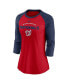 Women's Red, Navy Washington Nationals Modern Baseball Arch Tri-Blend Raglan 3/4-Sleeve T-shirt