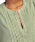 ფოტო #4 პროდუქტის Women's Cotton Pintuck-Pleated Flutter-Sleeve Blouse