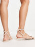South Beach matte studded gladiator sandal in nude