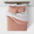 Twin/Twin Extra Long Trad Washed Waffle Weave Comforter and Sham Set Light Pink