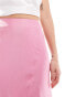 & Other Stories satin midi skirt with panel detail in pink