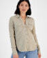 Petite Cotton Jersey Button-Front Shirt