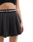 The Couture Club emblem pleated tennis mini skirt in charcoal