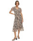 Фото #4 товара Women's Ruffle-Front Clip-Dot Midi Dress