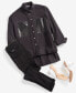 ფოტო #6 პროდუქტის Women's Faux-Leather-Pocket High-Low Shirt