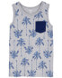 Kid Palm Tree Print Pocket Tank 10