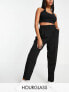 ASOS DESIGN hourglass soft slouch mom trouser in black