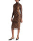 Фото #4 товара Women's Vivienne Leopard-Print Mesh Midi Dress